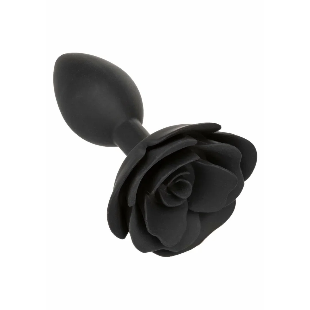 Forbidden Rose Anal Plug Large silikonowy z dekoracyjną rożą