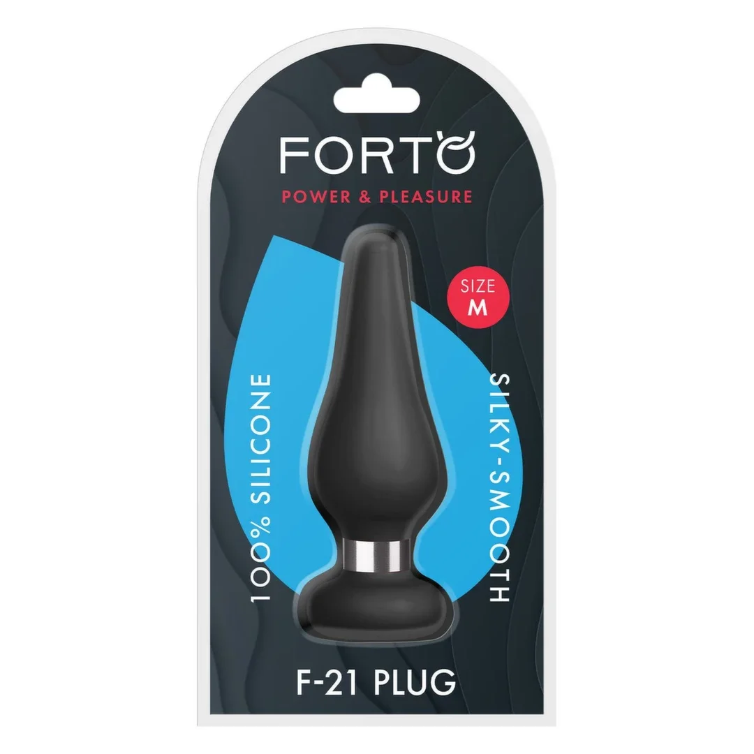 FORTO F-21 TEAR DROP Medium Czarny silikonowy z pierścieniem stalowym