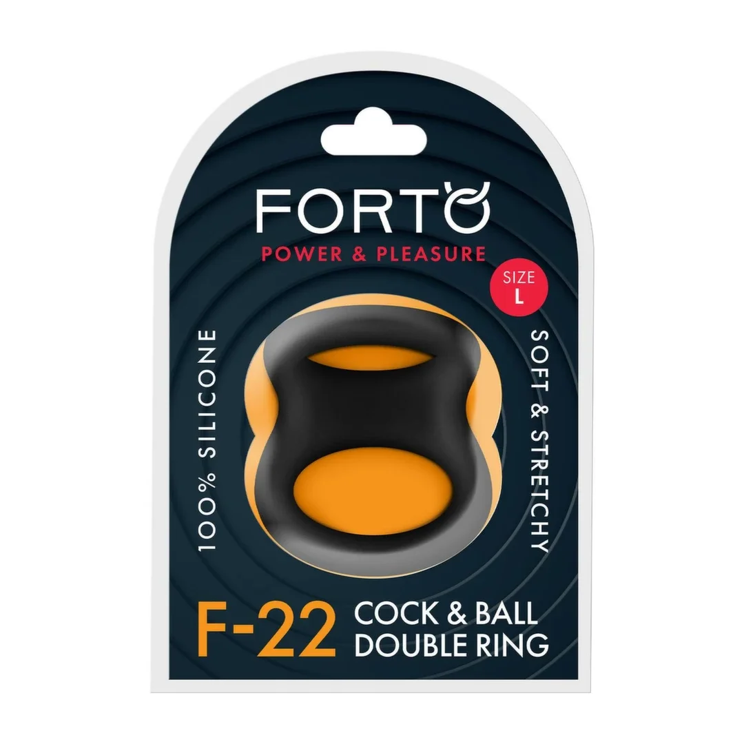 FORTO F-22 D Ring Large Black silikonowy pierścień anatomiczny XL
