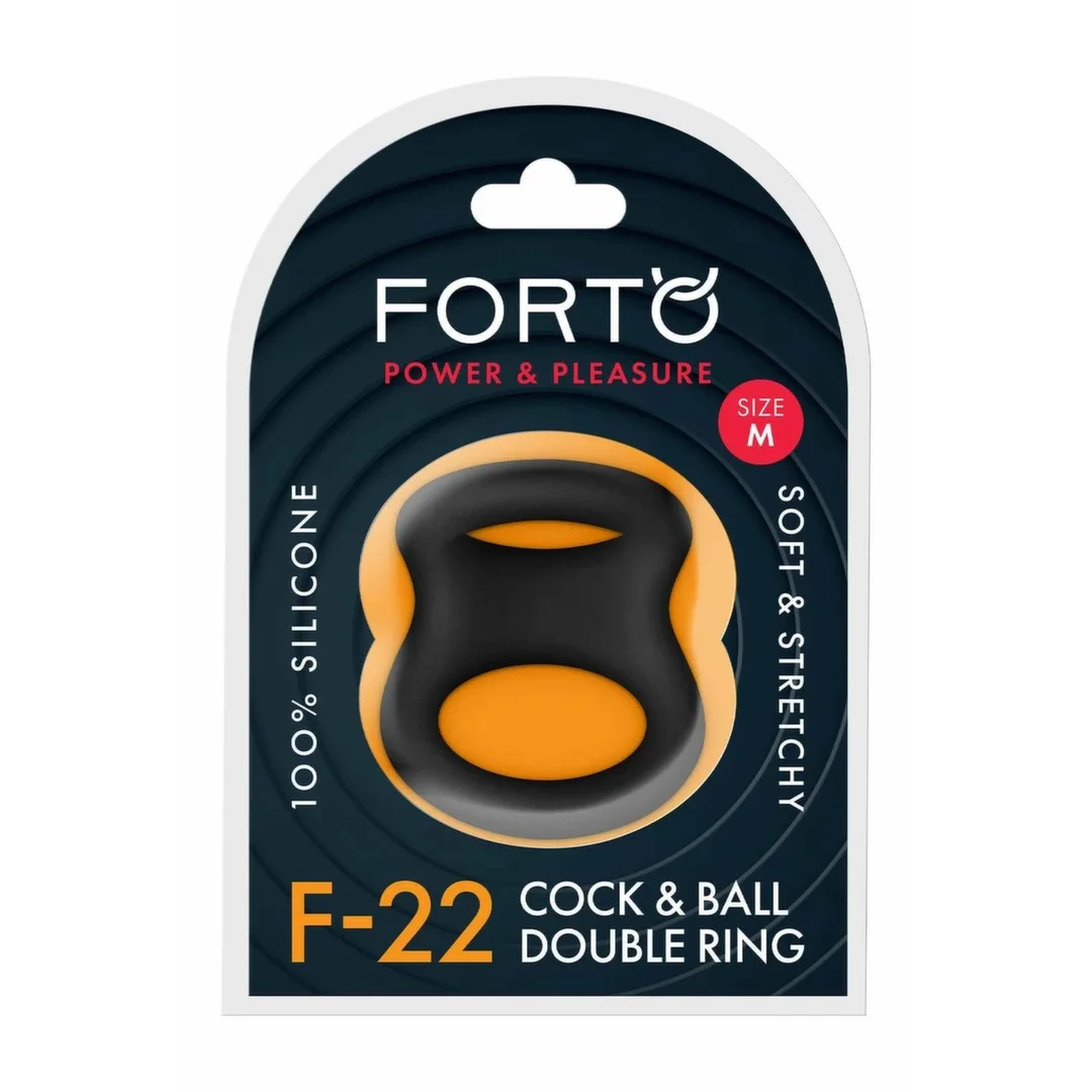 FORTO F-22 D RING Medium Black silikonowy pierścień anatomiczny