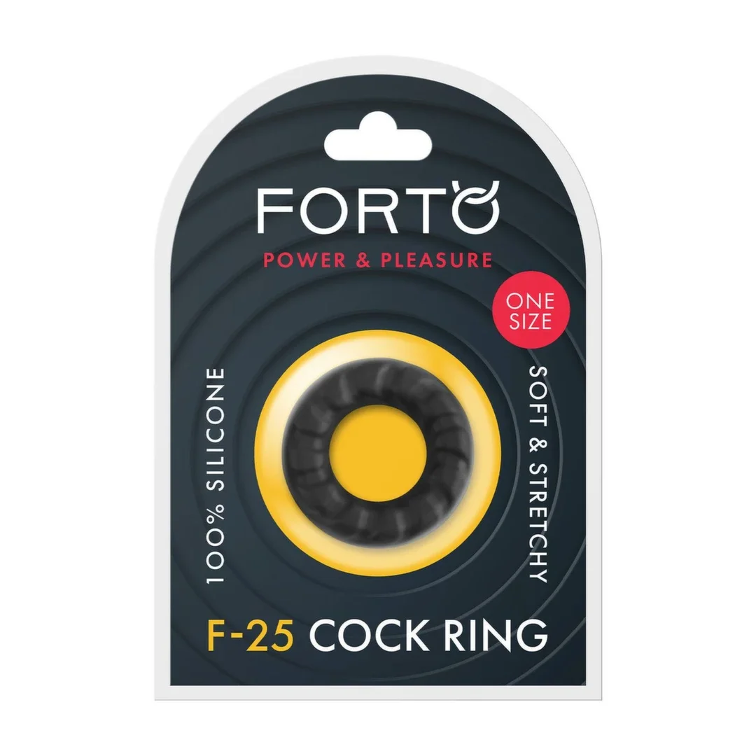 FORTO F-25 Pierścień Intymny 23mm Czarny Silikonowy Elastyczny