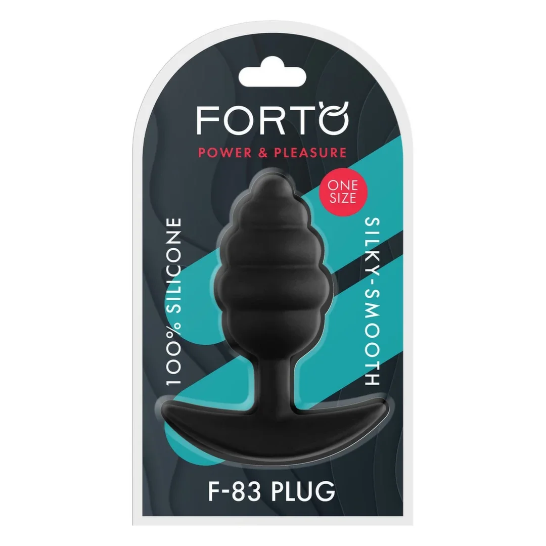 FORTO F-83 SPIR PLUG BLACK silikonowy anatomiczny korek średni czarny