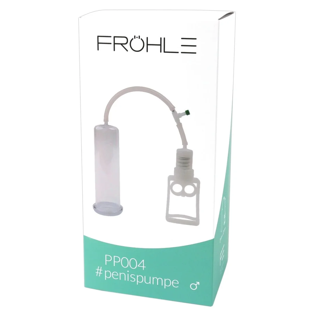 Frohle Pompka Intymna L 20cm - Model z Tłokiem i Zaworem, Przezroczysta