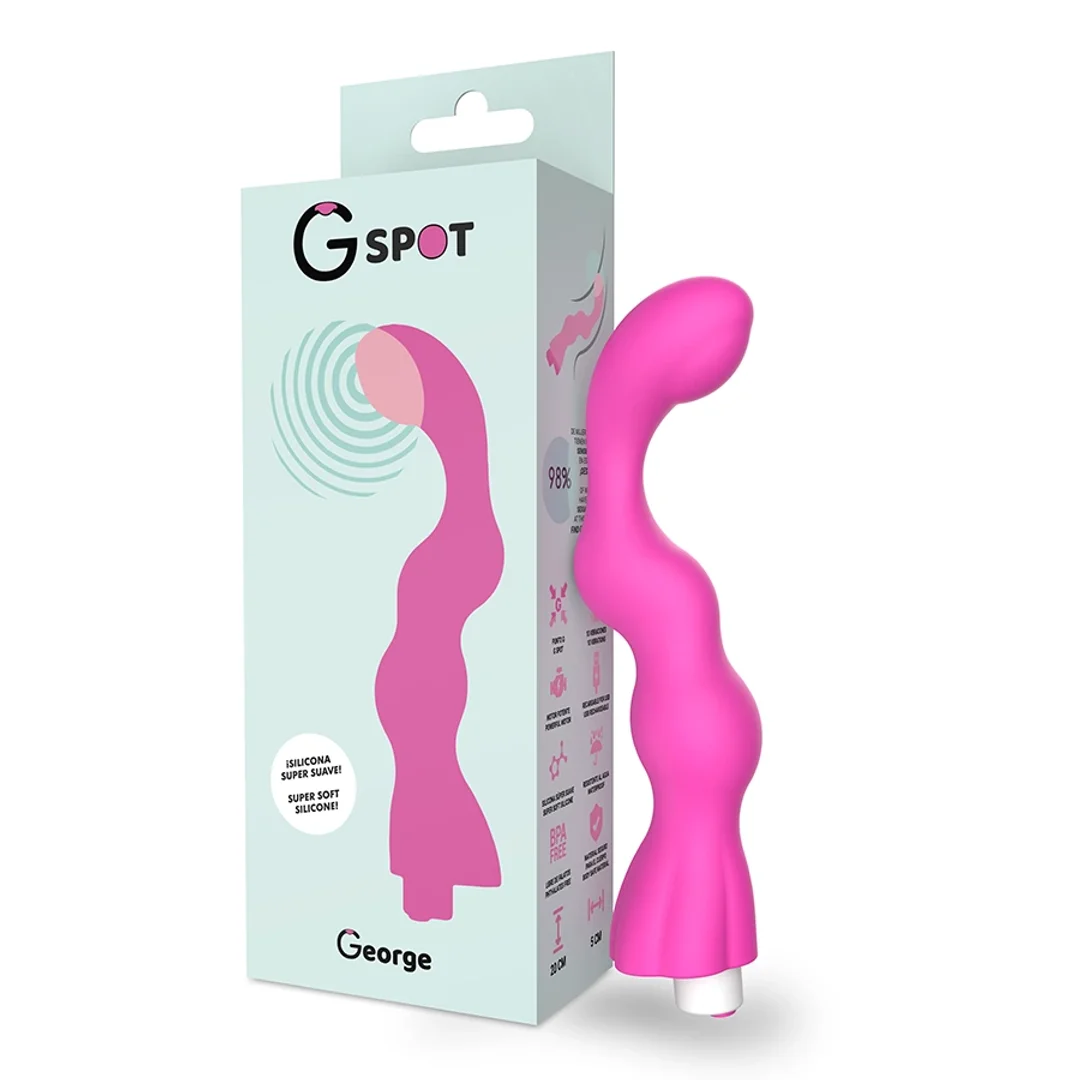 G-SPOT George Wibrator Punktu G USB Silikon Medyczny Rożowy 200mm
