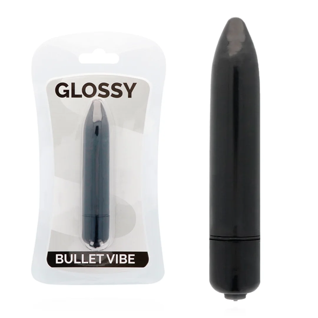 Glossy Brilliant cienki model wibrujący czarny wodoodporny 87mm