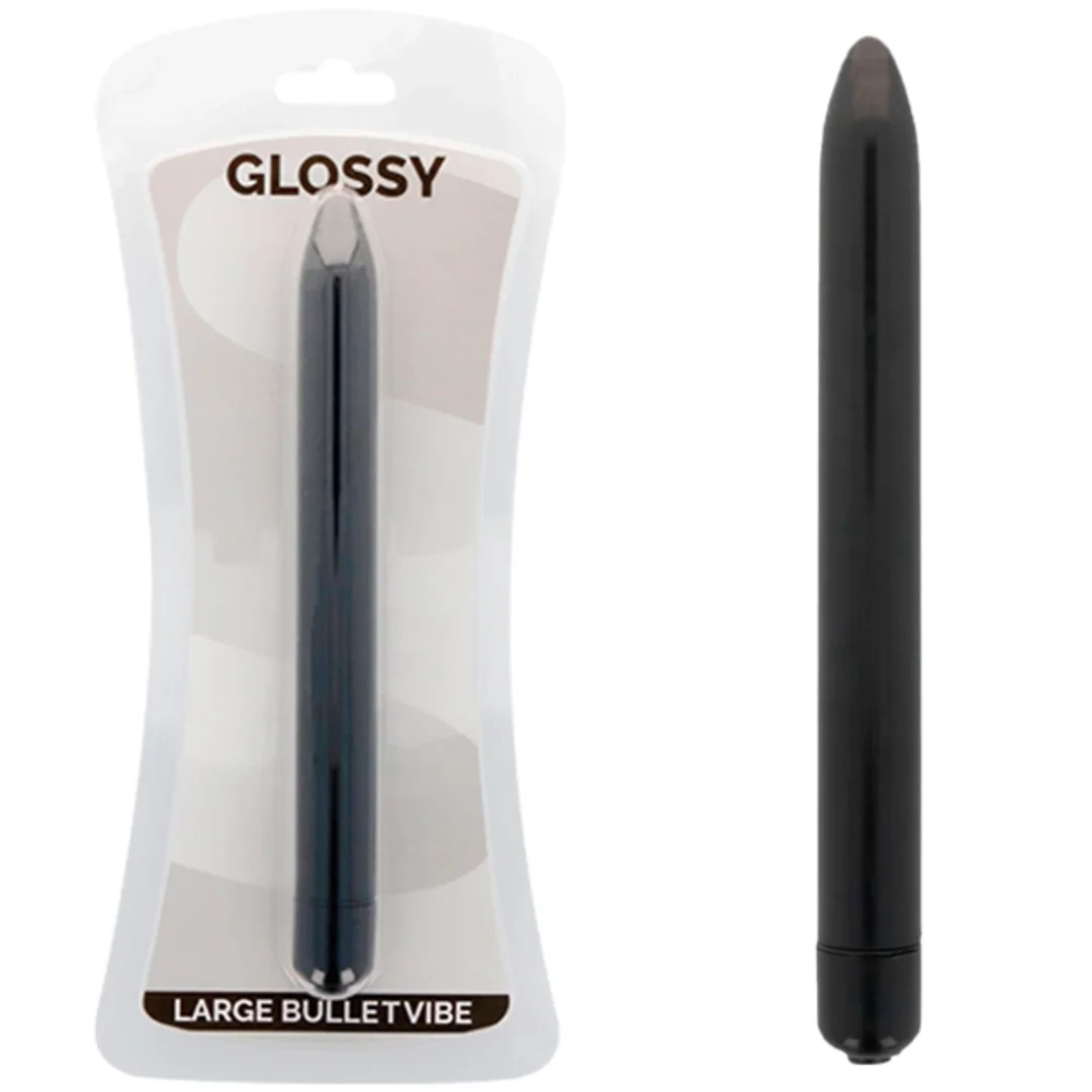 Glossy Brilliant Smukły Wibrator Czarny 165 mm ABS Wodoodporny