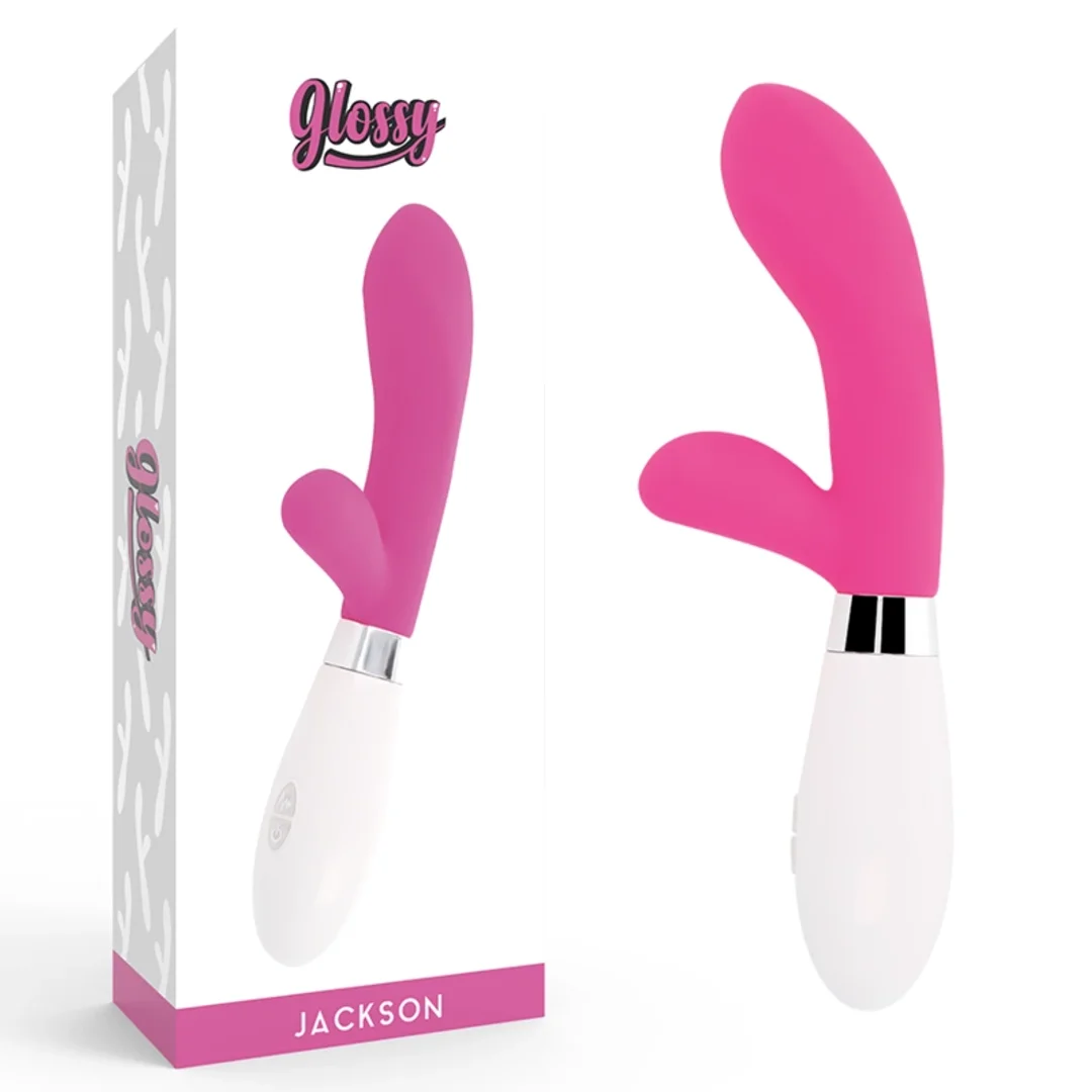 Glossy Jackson silikonowy masażer krolik 10 trybow, rożowy, 12 cm