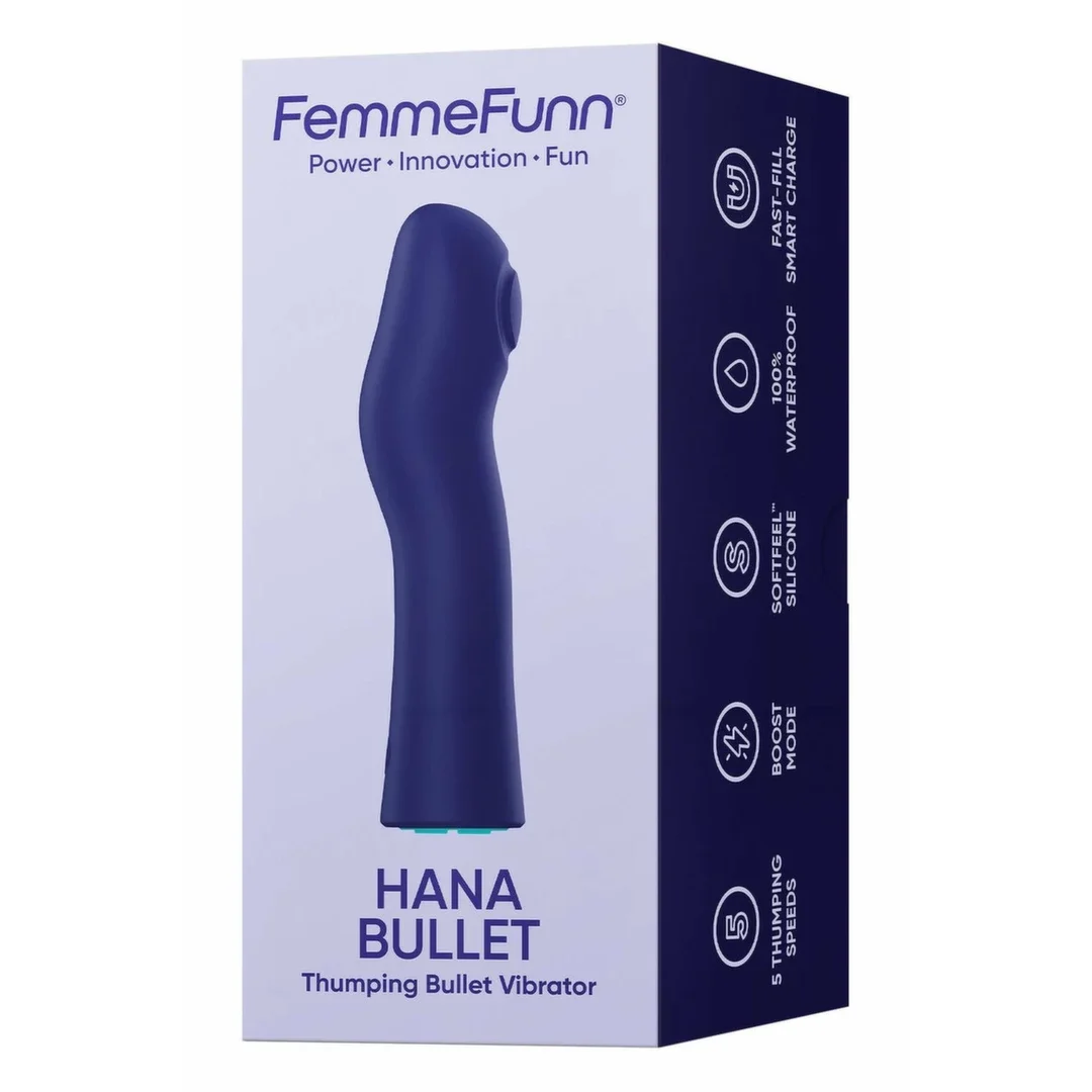 HANA Thumping Bullet Dark Purple - wibrujący masażer, wodoodporny, 12,7 cm