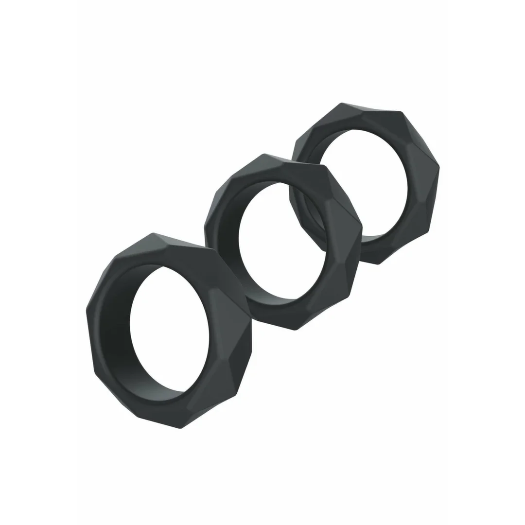 HIDDEN DESIRE Heavy C-Ring Set silikonowy komplet pierścieni EXTREME
