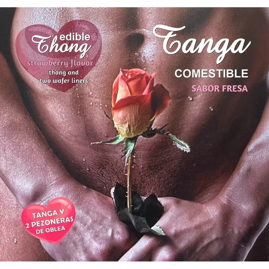 Hotflowers Stringi męskie z wafelkami truskawkowymi, elastyczne