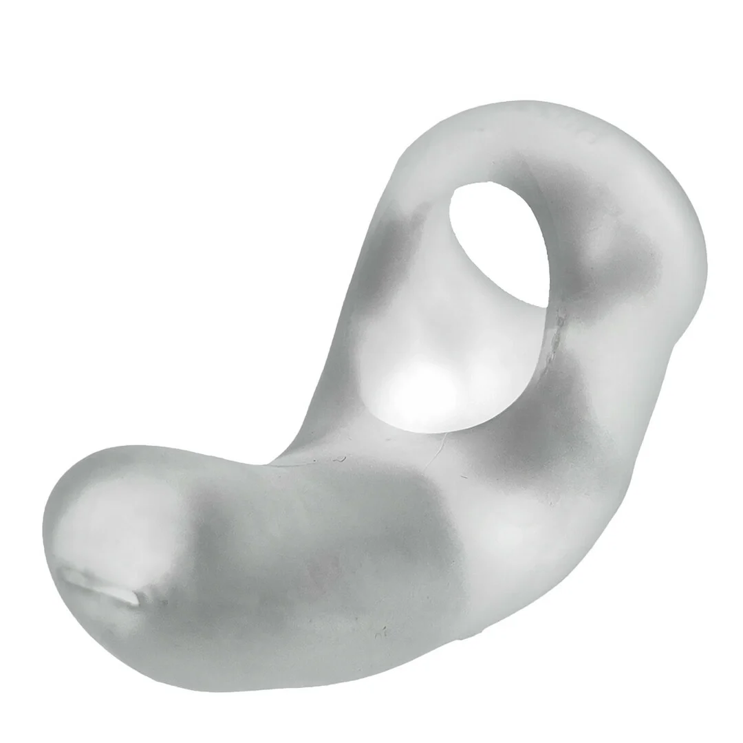 Hunkyjunk Buzzfuck Taint Vibe Sling Clear Ice - silikonowy pierścień z wibracjami