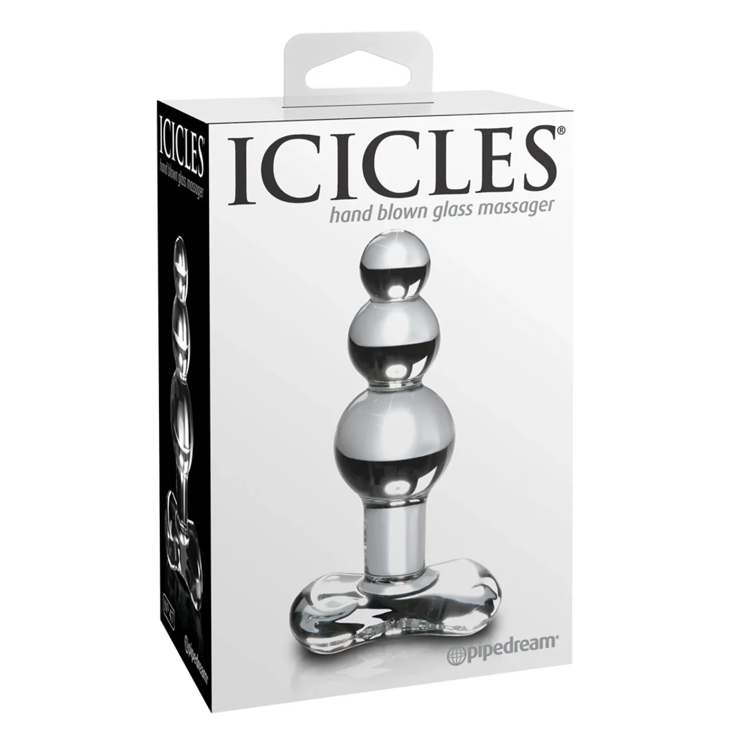 Icicles Szklany Korek Masażer z Wypustkami 10,5 cm Hipoalergiczny