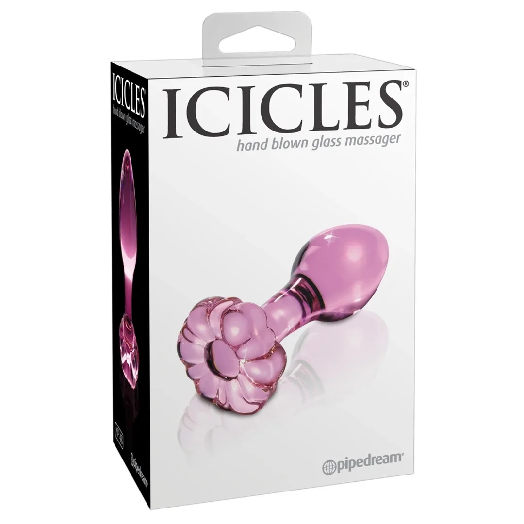 Icicles Szklany korek z ozdobną końcowką w kształcie kwiatu 8,9 cm