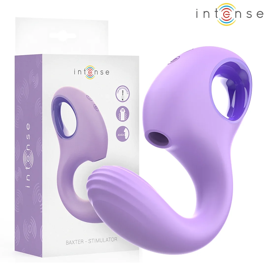 Intense Baxter Fioletowy Stymulator Anatomiczny z Funkcją Ssania i Wibracji