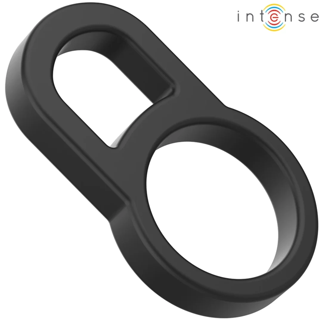 Intense Bobby podwojny silikonowy pierścień anatomiczny czarny 8 cm