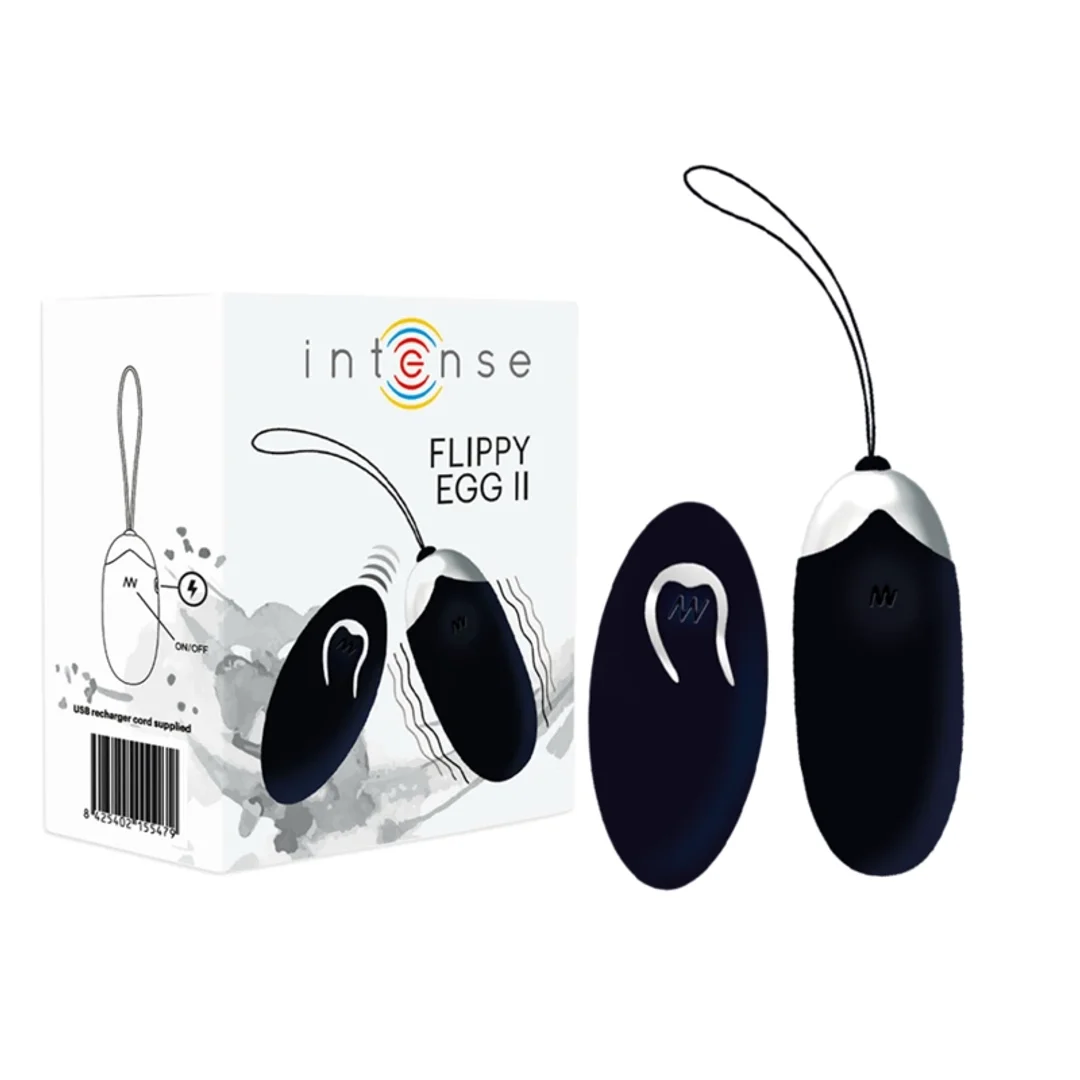 INTENSE Flippy II Jajko Wibrujące z Pilotem Czarny 12 Trybow USB