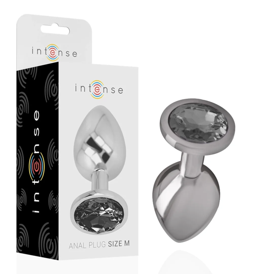 Intense Metalowy Anatomiczny Korek z Czarnym Szkłem Rozmiar M
