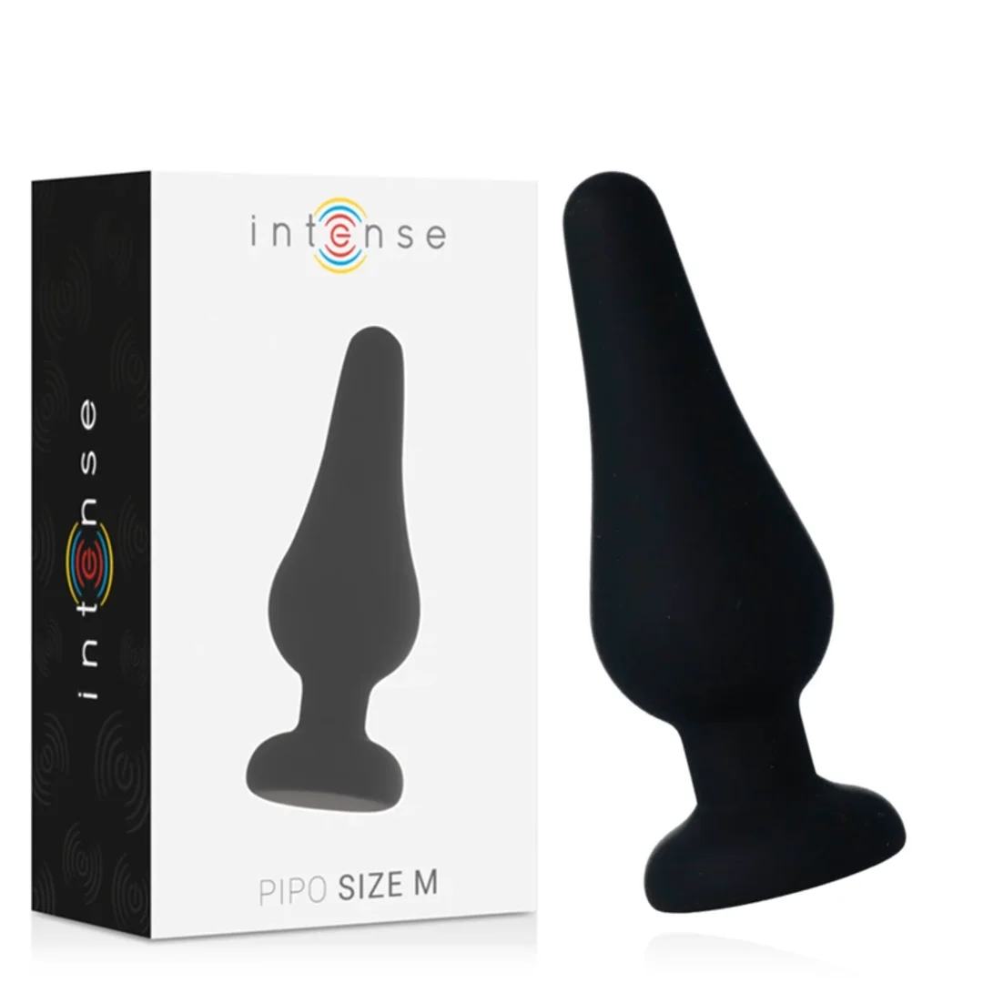Intense Pipo M - silikonowy stożkowy korek anatomiczny czarny 11 cm