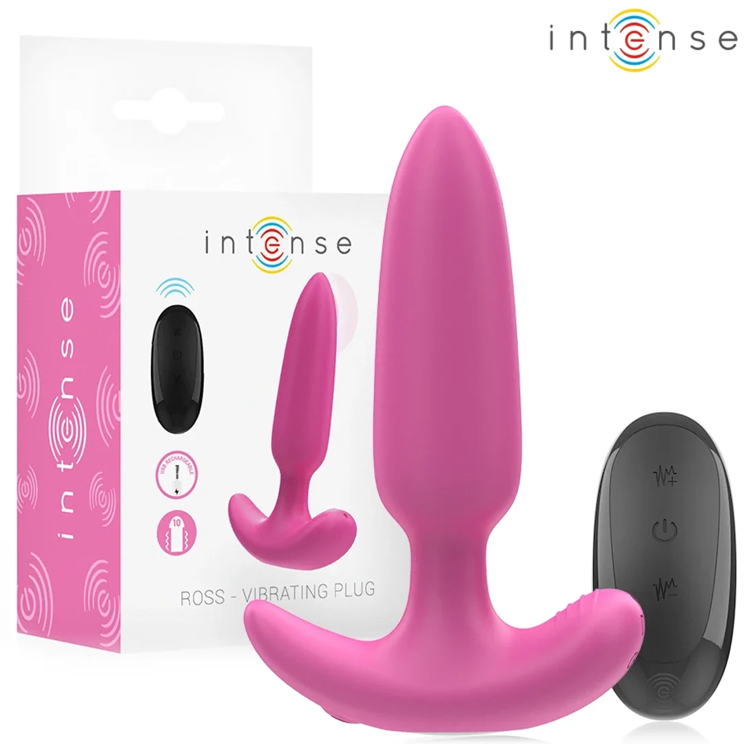 Intense Ross wibrujący plug analny 10 trybow pilot rożowy 11cm