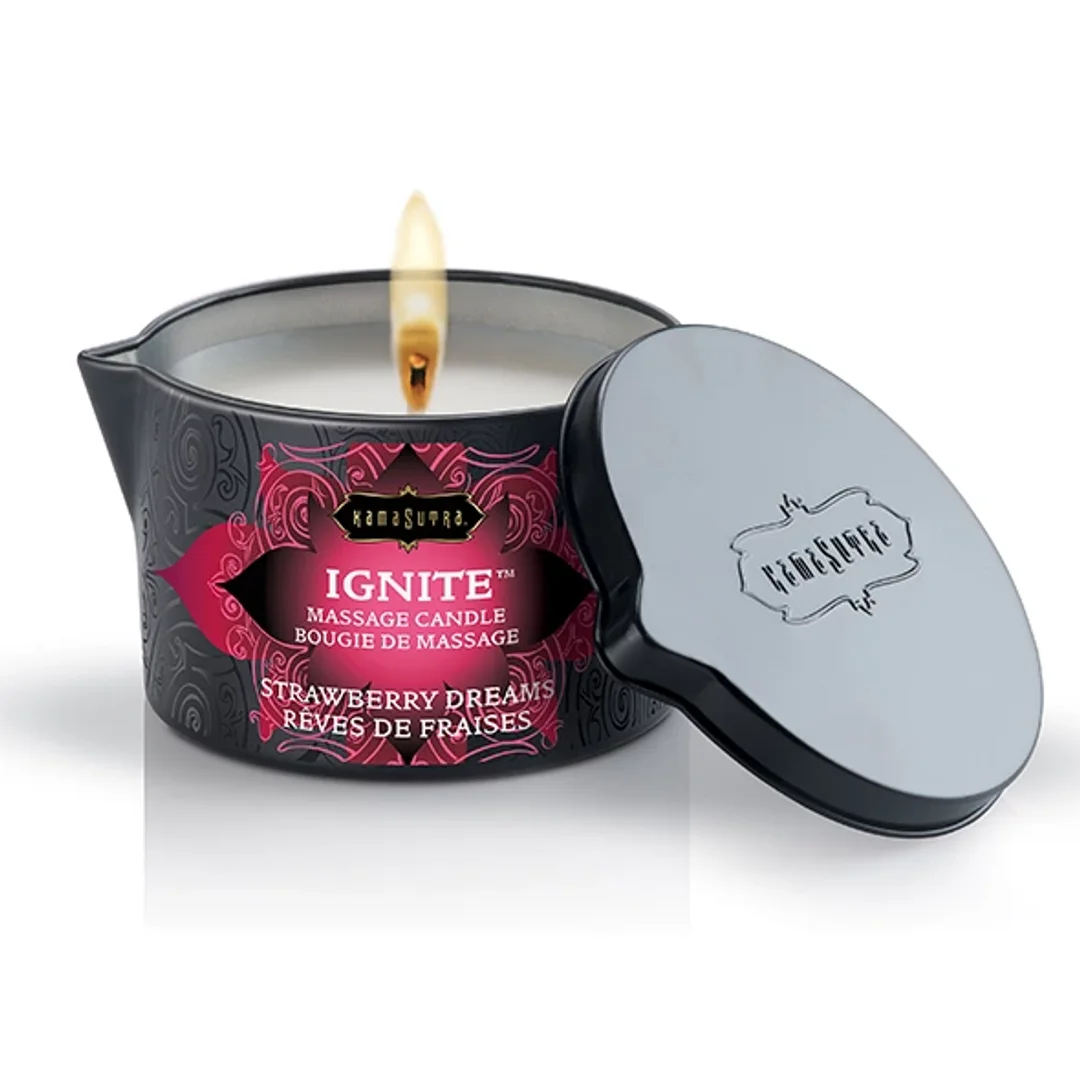 Kama Sutra Ignite Świeca do masażu 170g Truskawkowa pielęgnacja