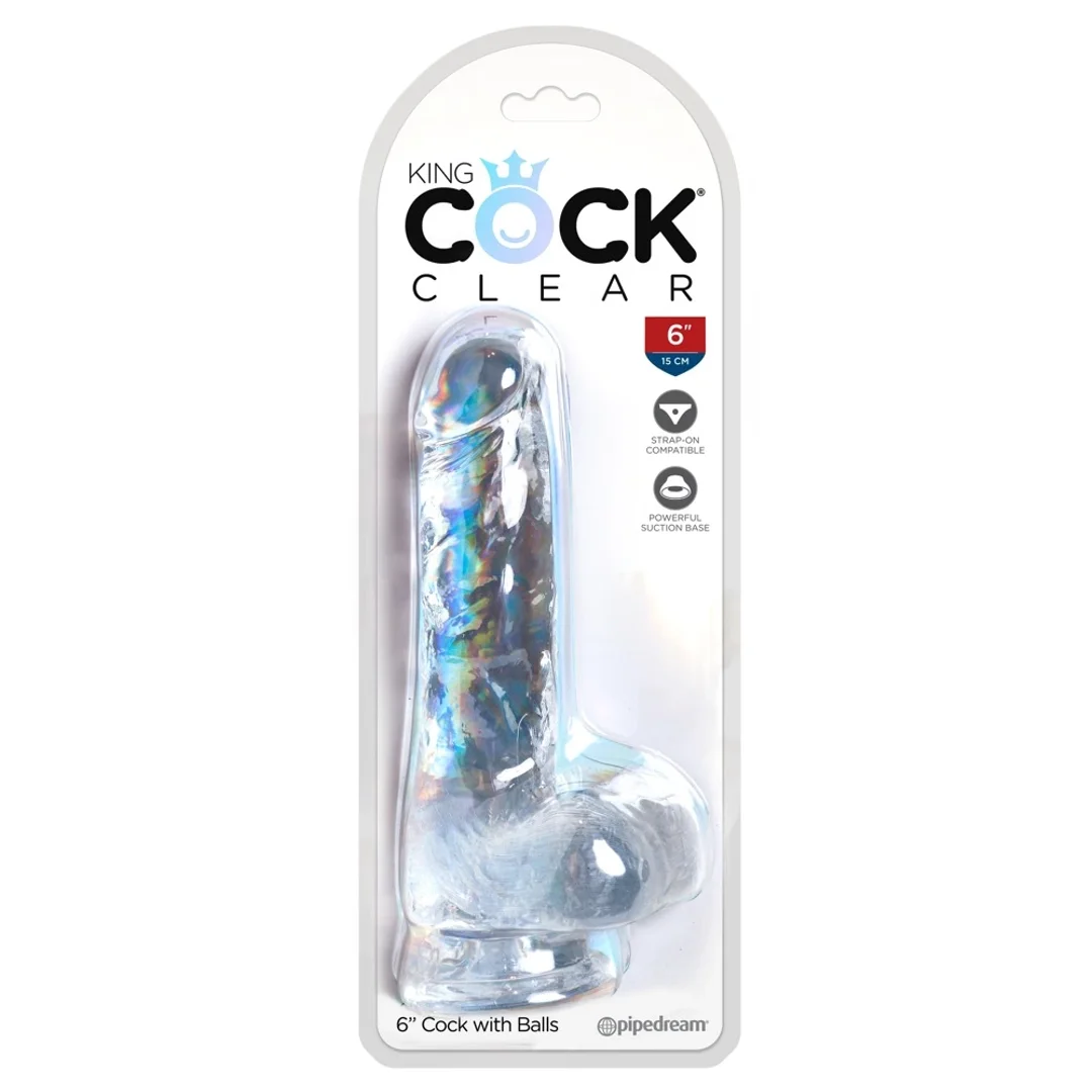 King Cock Clear model 15 cm z przyssawką - przezroczysty TPE