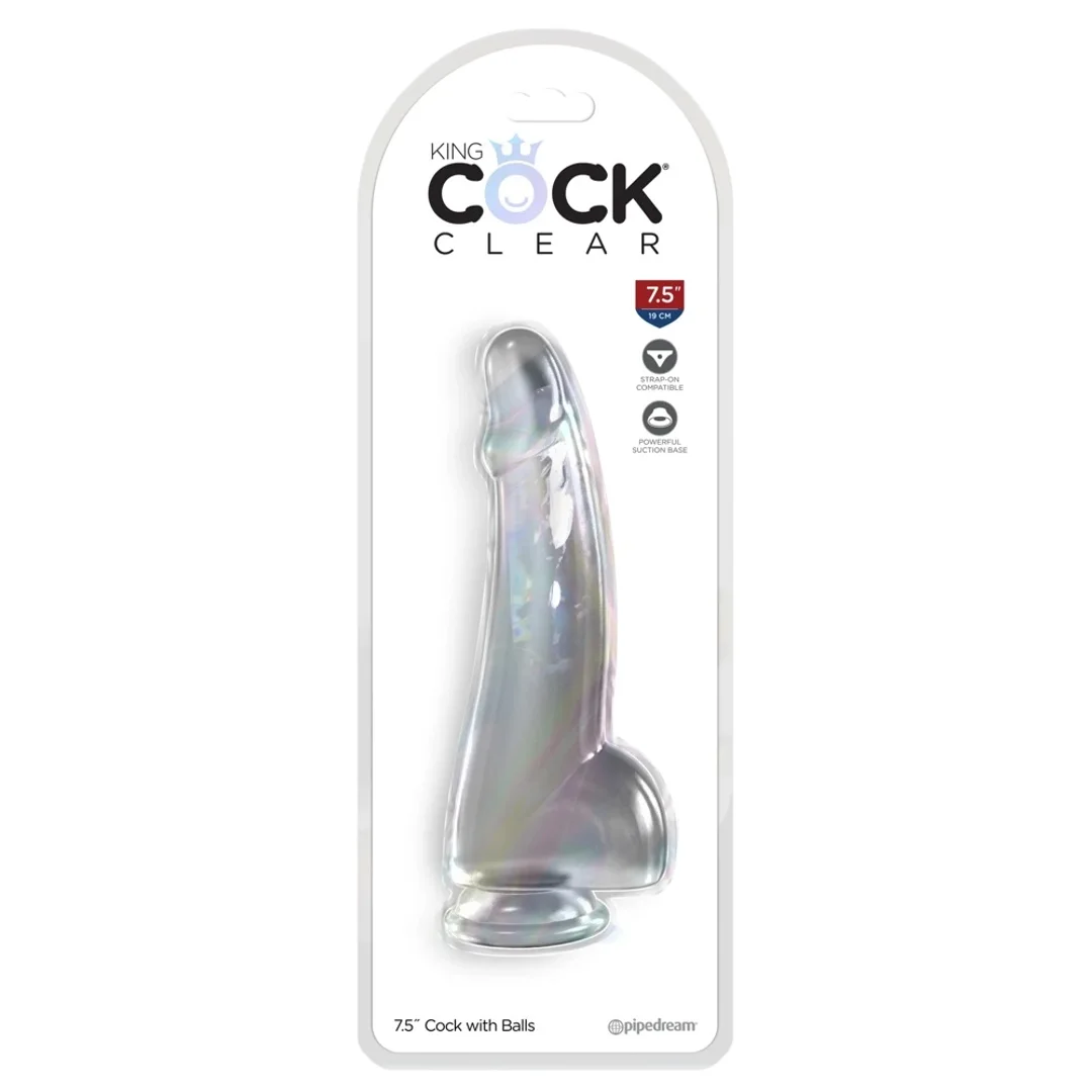 King Cock Clear model zakrzywiony z przyssawką przezroczysty 19 cm