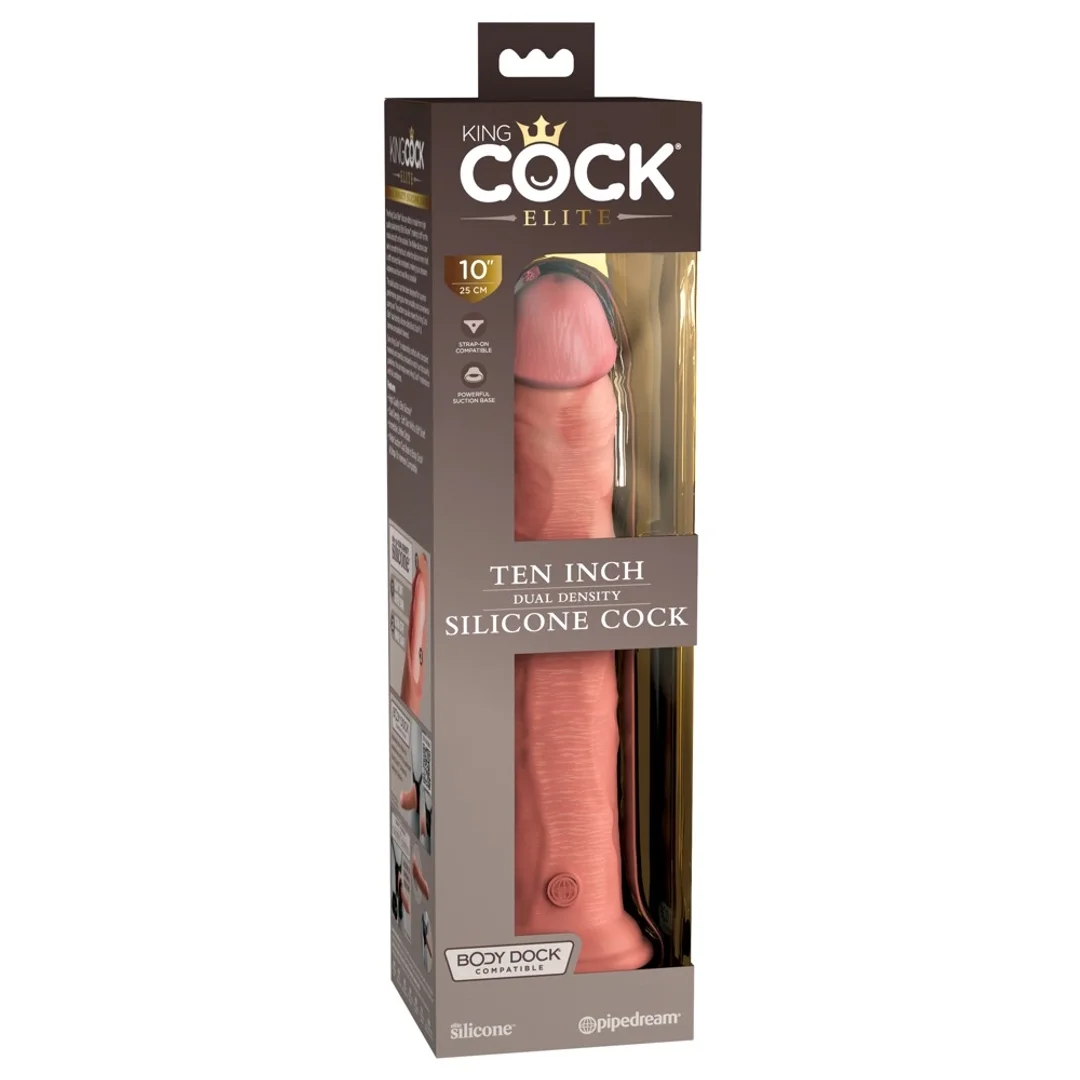 King Cock Elite Model 10" Silikonowy z Przyssawką Jasny 25 cm