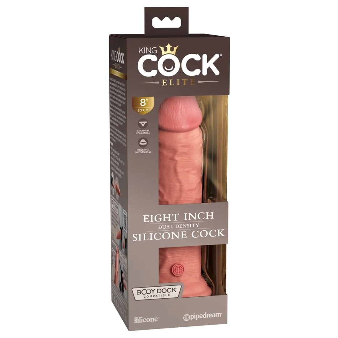 King Cock Elite Model 8" silikonowy, jasny, z przyssawką, 20 cm