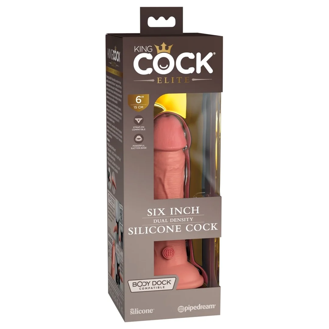 King Cock Elite Silicone 15 cm jasny kolor - model z przyssawką