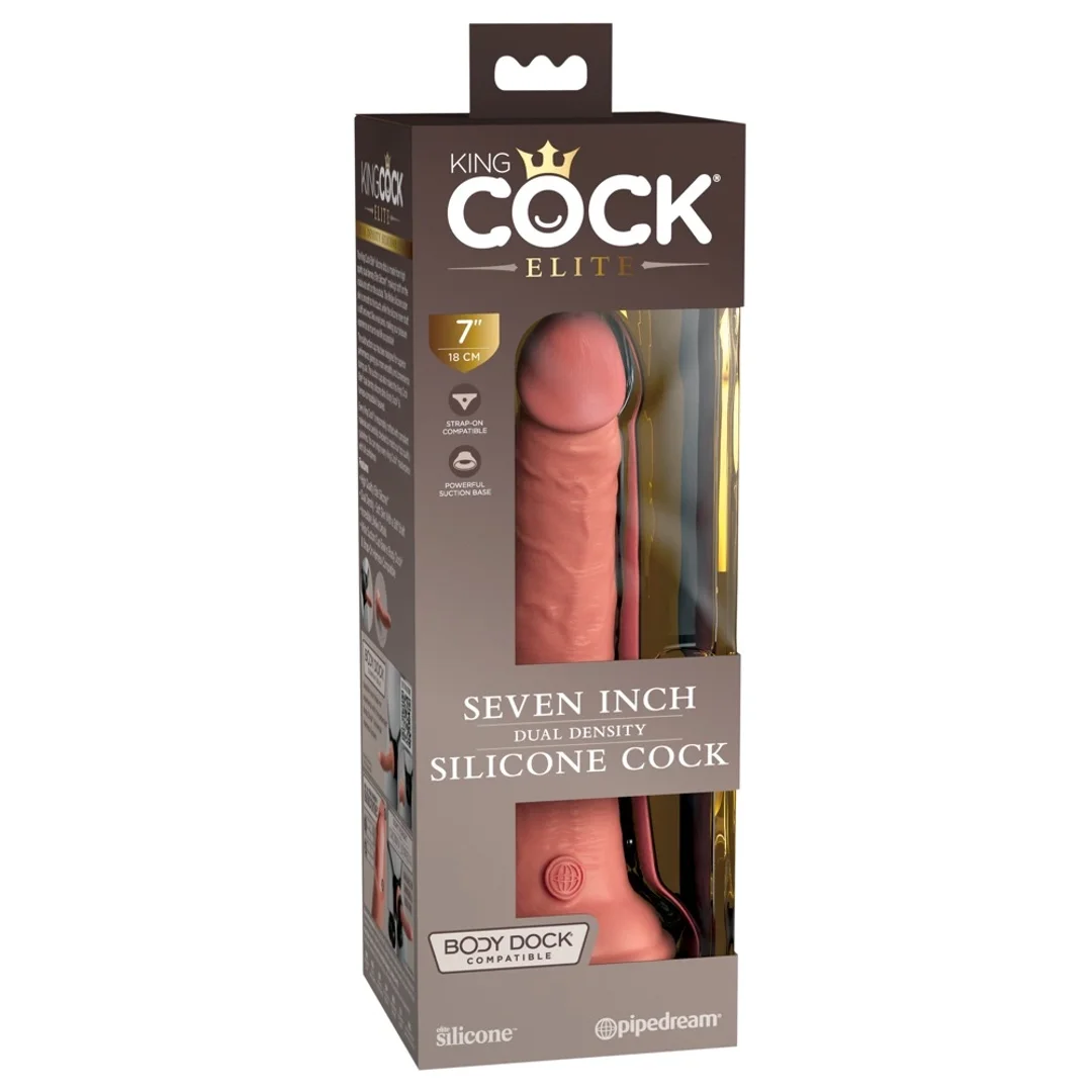 King Cock Elite silikonowy model anatomiczny z przyssawką 18 cm jasny