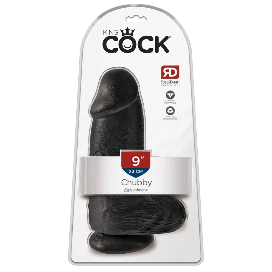 King Cock model 23 cm czarny z przyssawką - anatomiczna forma PVC
