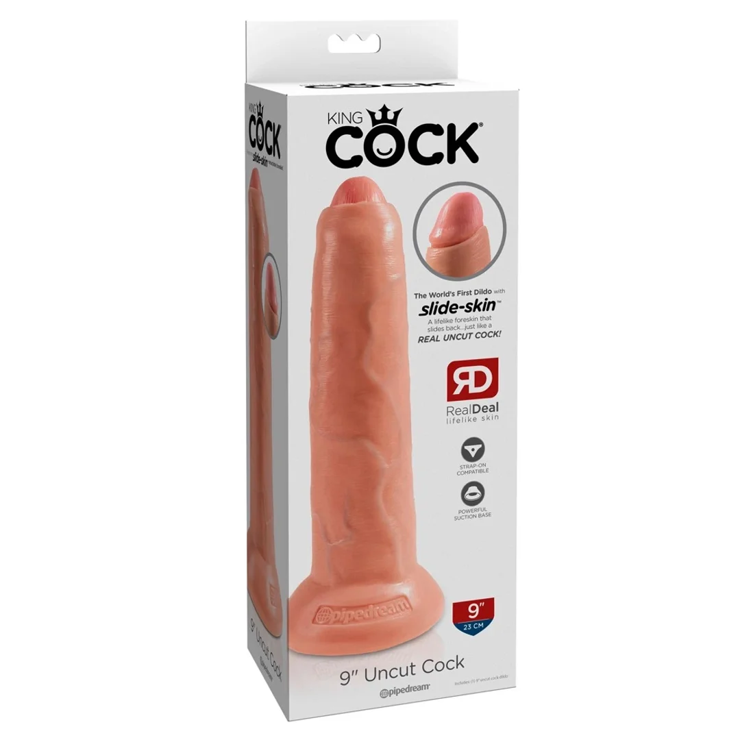 King Cock Model 23 cm z ruchomą powłoką - jasny odcień, przyssawka