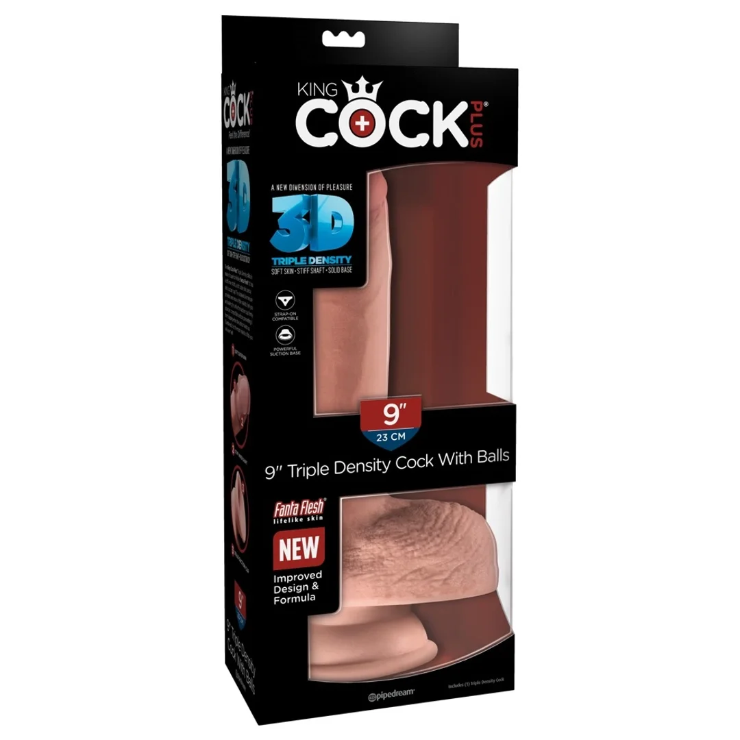 King Cock Plus model anatomiczny z przyssawką 23 cm jasny beż