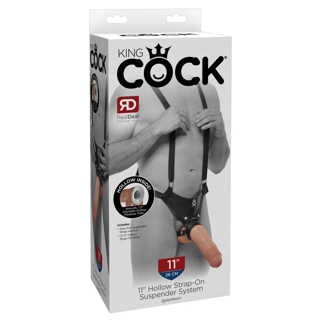 King Cock System Uprzęży Z Regulacją i Modelem 28 cm, Czarne