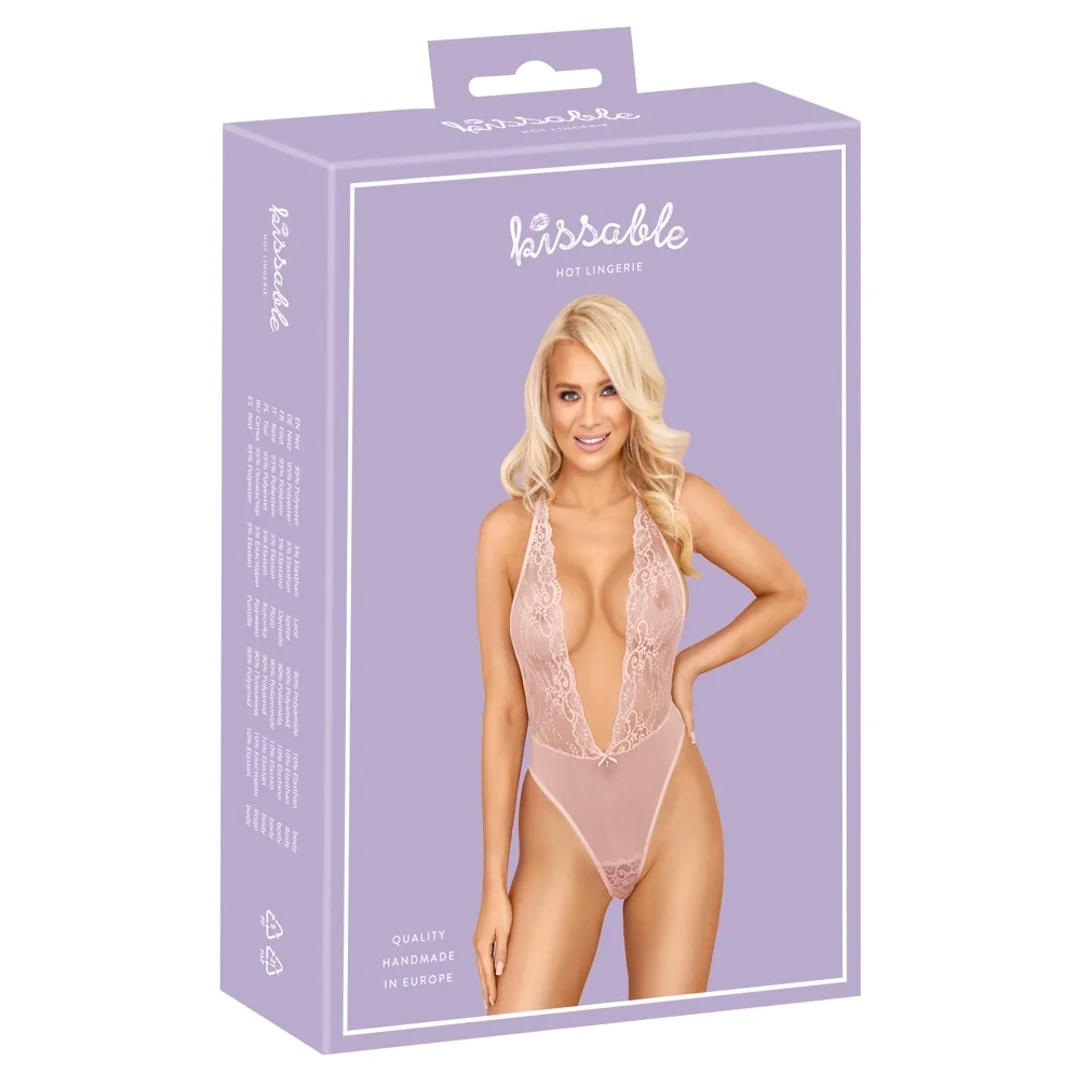 Kissable Body Koronkowe Rożowe L/XL - Regulowane Ramiączka