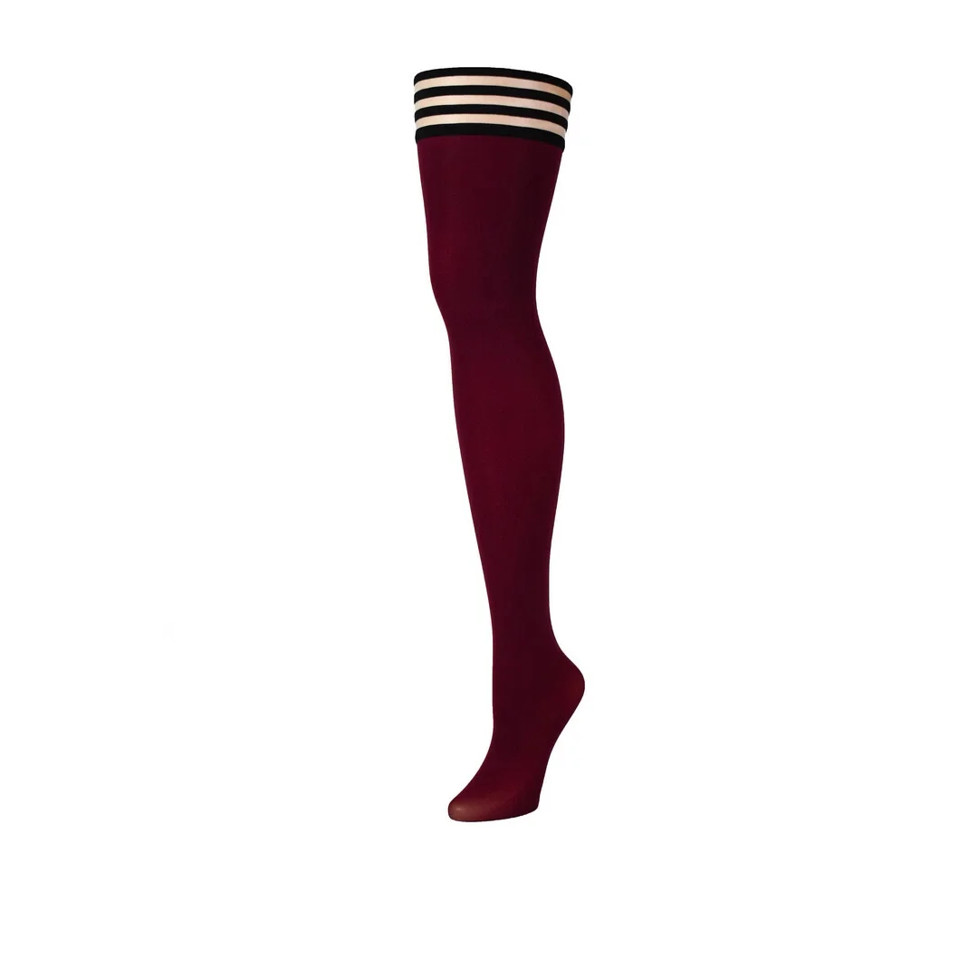 Kix'ies Heather B Pończochy Opaque Cabernet Antypoślizgowe L/XL