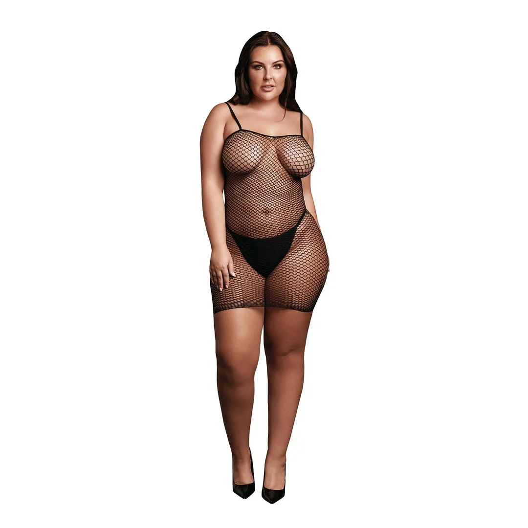 Le Desir sukienka siateczkowa na ramiączkach XL-4XL czarna