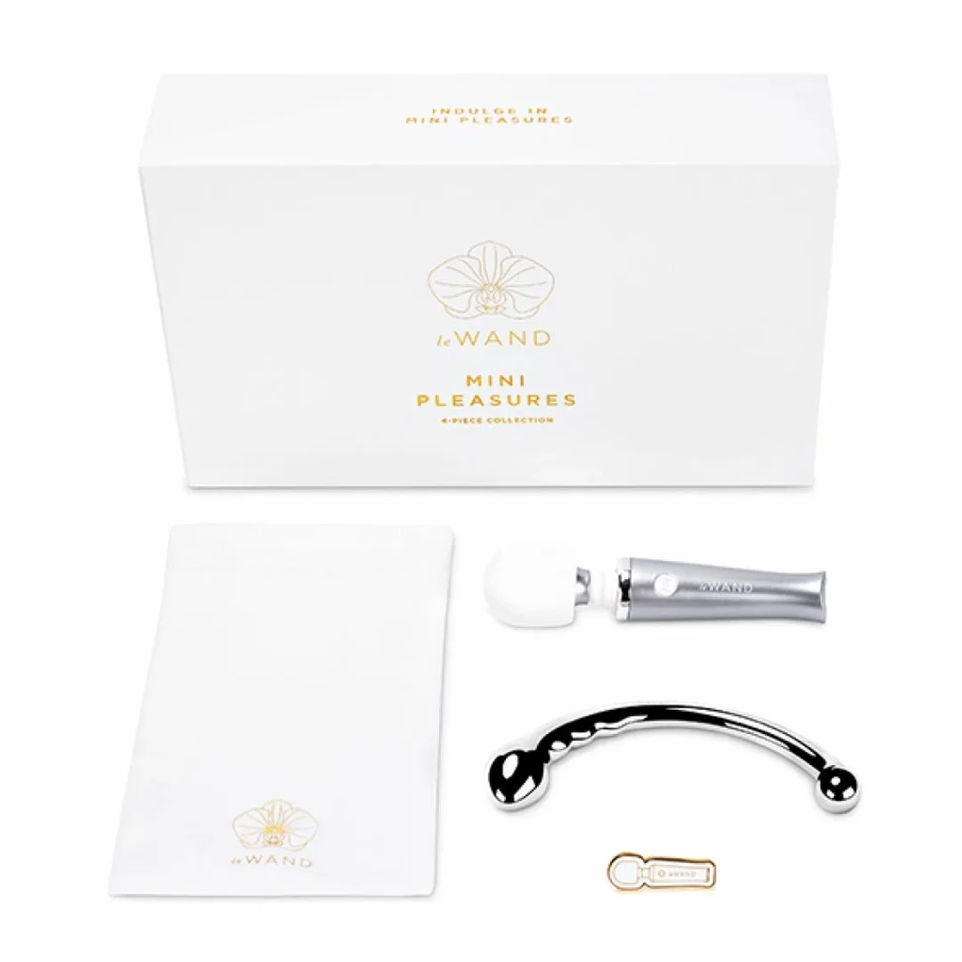 Le Wand Mini Pleasures 4-Piece Collection - Zestaw podrożny, stal i silikon