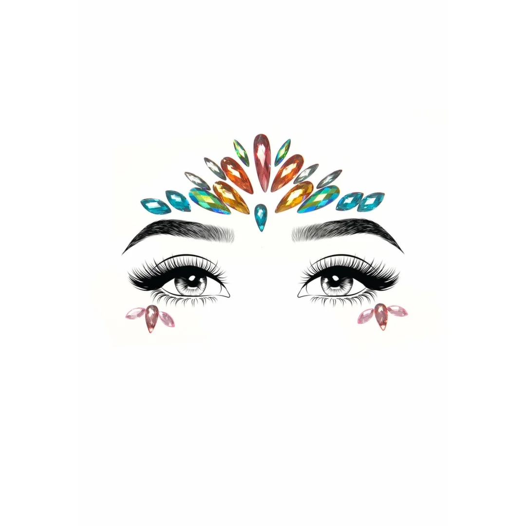 Leg Avenue Avri Adhesive Face Jewels Sticker - Kryształowe Naklejki na Twarz