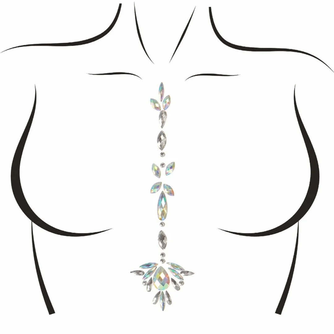 Leg Avenue Jade Jewels - Samoprzylepne cyrkonie ozdobne do ciała, opalizujące