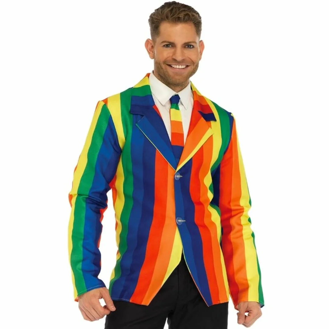 Leg Avenue Marynarka Rainbow S + Krawat - Tęczowy Zestaw Imprezowy