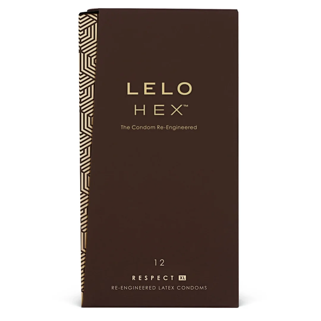 LELO HEX Respect XL 12 szt. prezerwatywy szerokie, cienka struktura 58 mm
