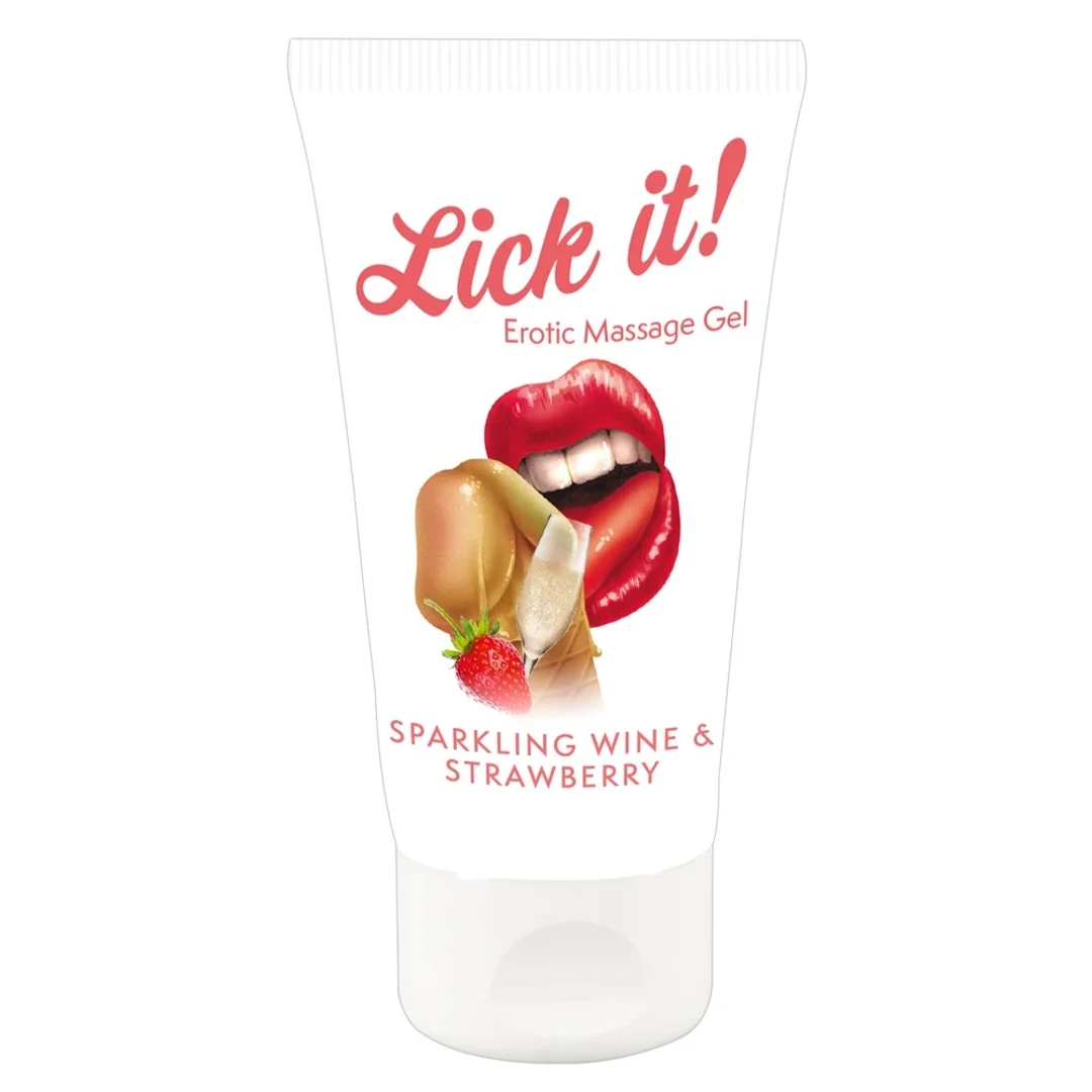 Lick It Żel do masażu truskawka-wino 50ml wegański na bazie wody