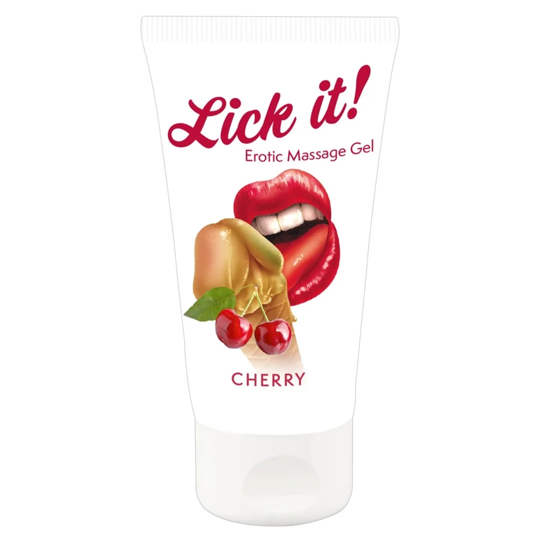 Lick It Żel do masażu wiśniowy 50ml - wegański, na bazie wody
