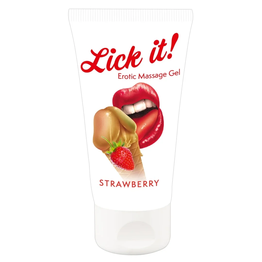 Lick It Żel do masażu wodny truskawkowy 50ml vegan care