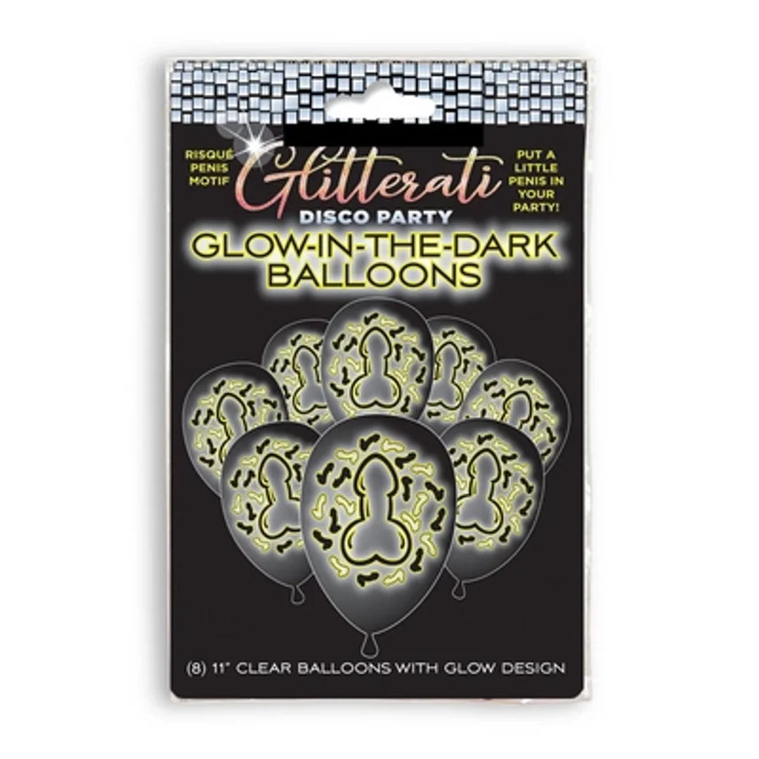 Little Genie Glitterati balony świecące w ciemności 8 szt. 28 cm