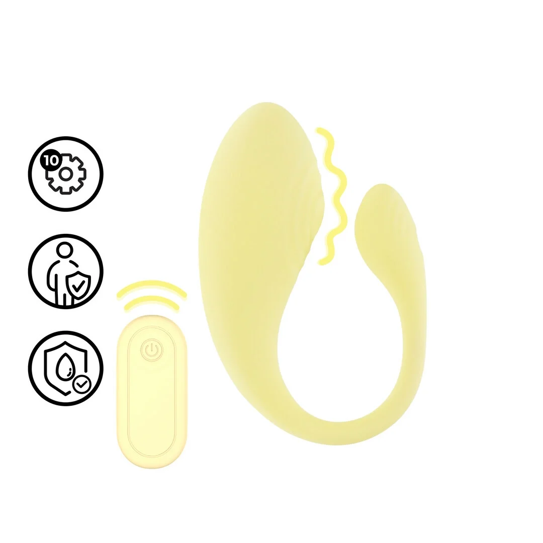 Loveline G-Spot Remote Control Vibe żołty - 10 trybow, model C-shape