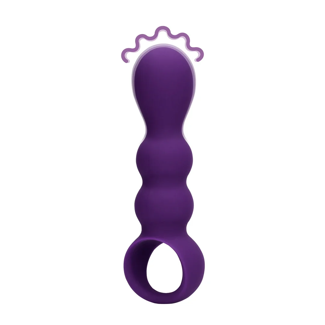 Loveline Wibrator anatomiczny Clear Purple - model łezka, silikonowy