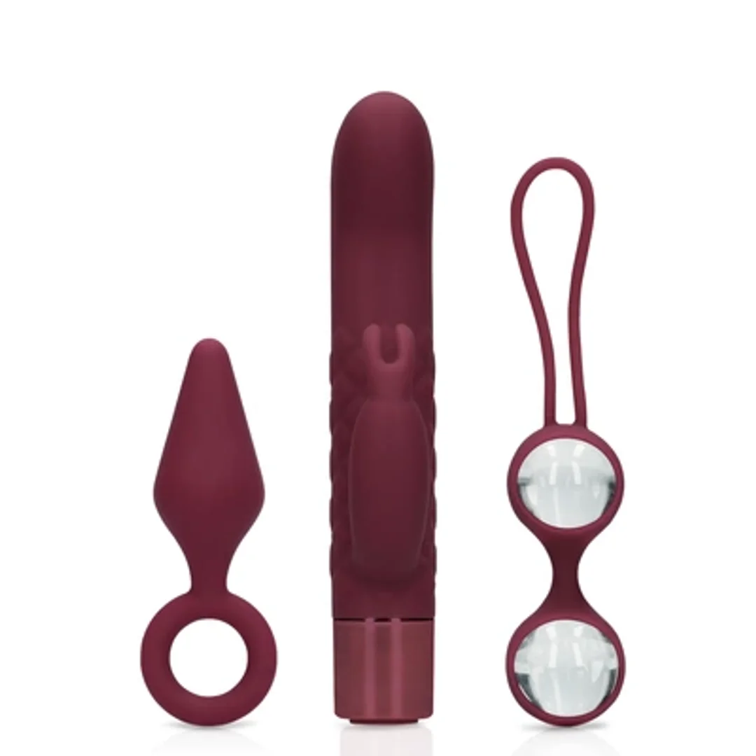 Loveline Zestaw Prezentowy 3-elementowy - Mini Wibrator, Kulki, Korek