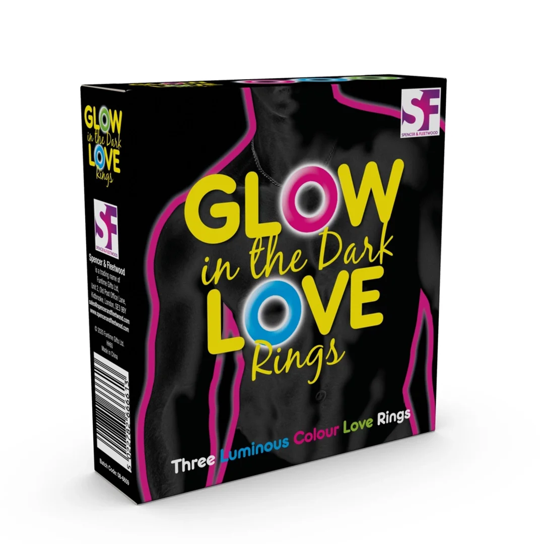 Loving Joy Glow in the Dark - Zestaw 3 pierścieni świecących, elastycznych
